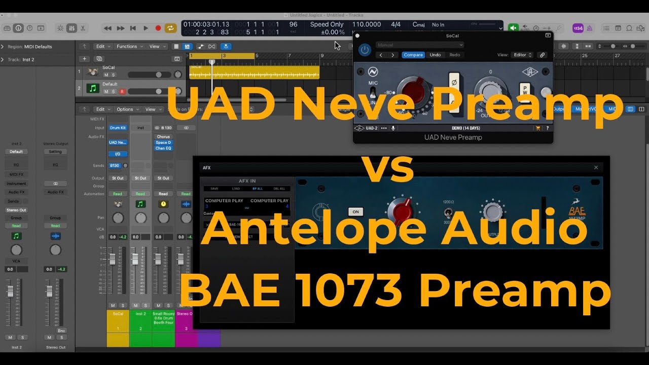 1073 SHOOTOUT Antelope BAE 1073 vs UAD Neve Preamp!