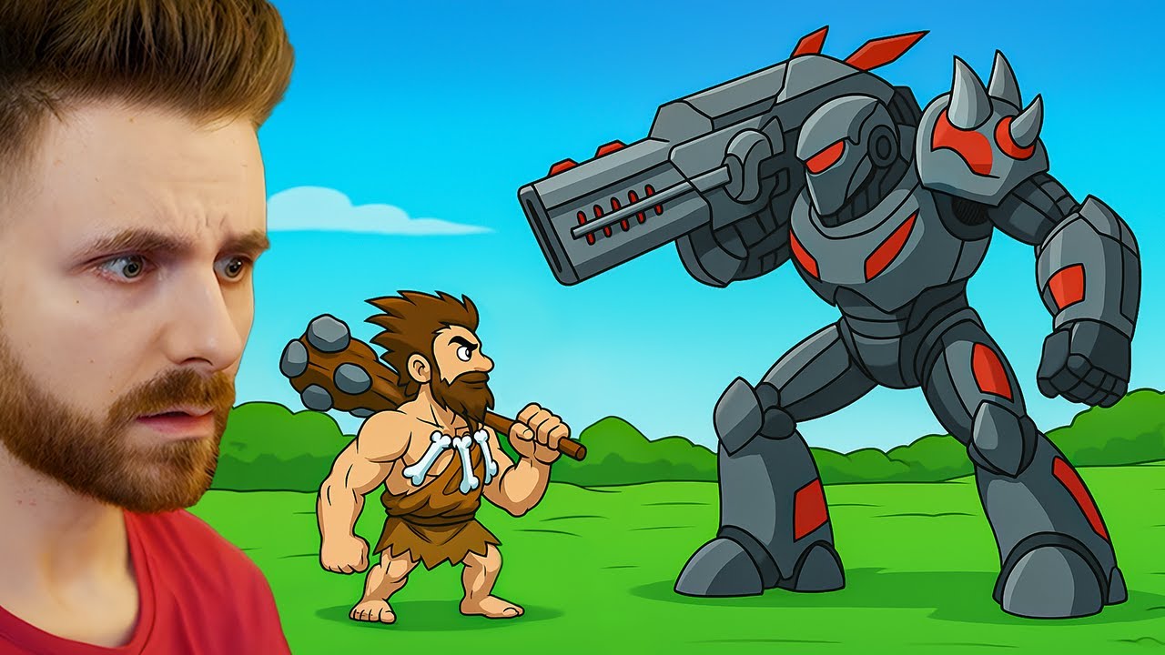 Evoluez OMUL PRIMITIV in ROBOT FUTURIST | Age Of War 2