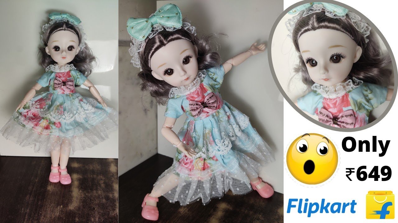 Unboxing Flipkart ki beti 😂😍 Cute movable doll toy.