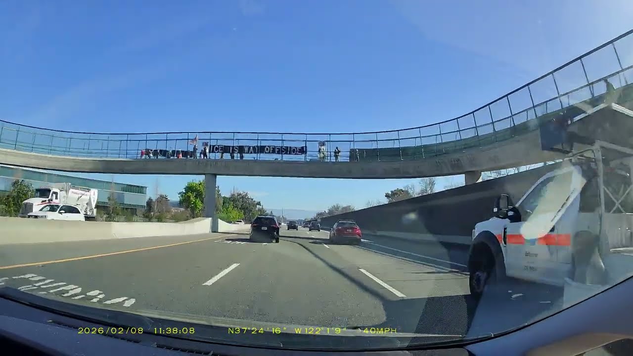 Superbowl traffic on Highway 237 (Dashcam), 2026-02-08 @ 11:37 AM