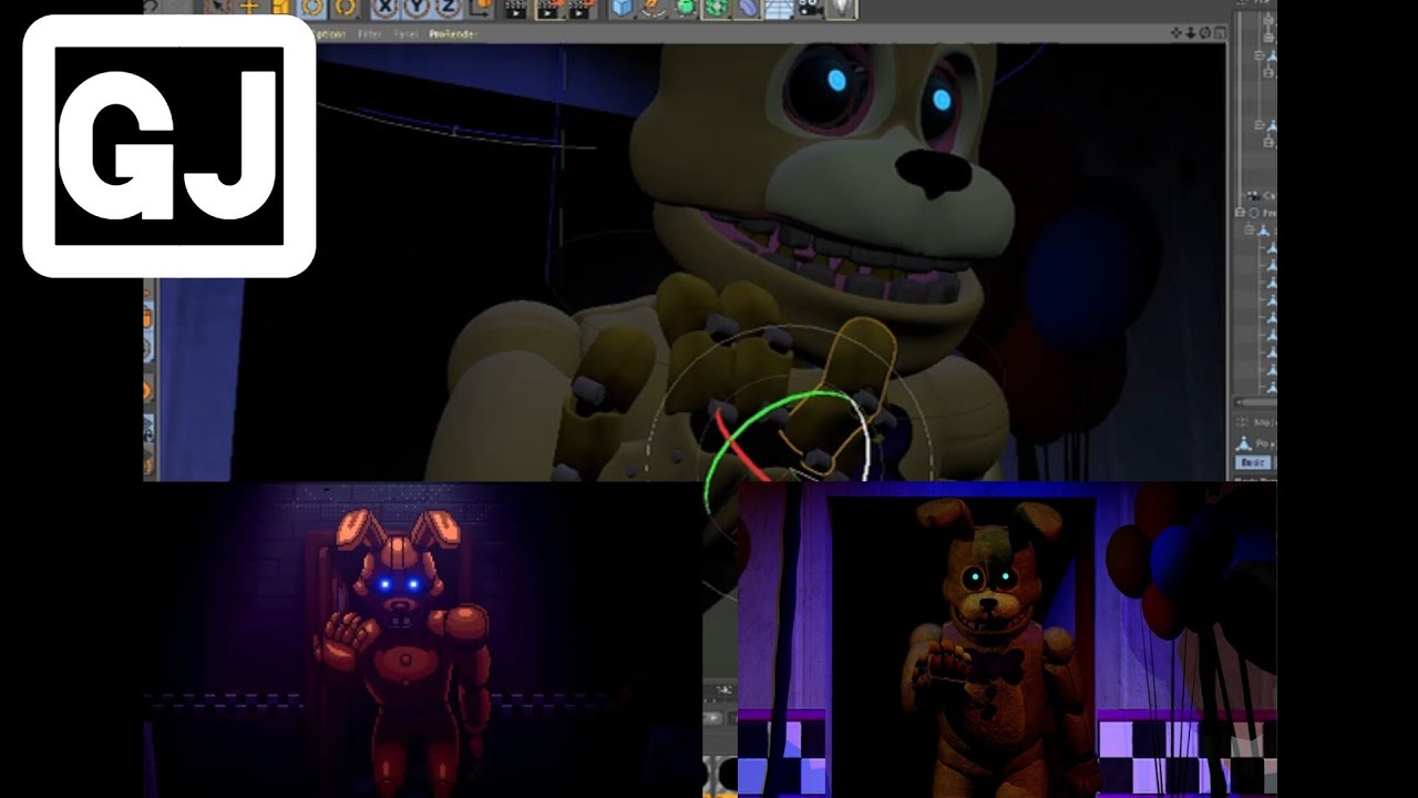 [FNAF/C4D] FNAF INTO THE PIT - Speed Animation (FNAF GJ) 