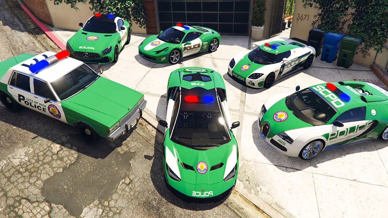 GTA 5 ✪ Stealing VICE CITY Cop Luxury Cars with Franklin ✪ (Real Life Cars #85)