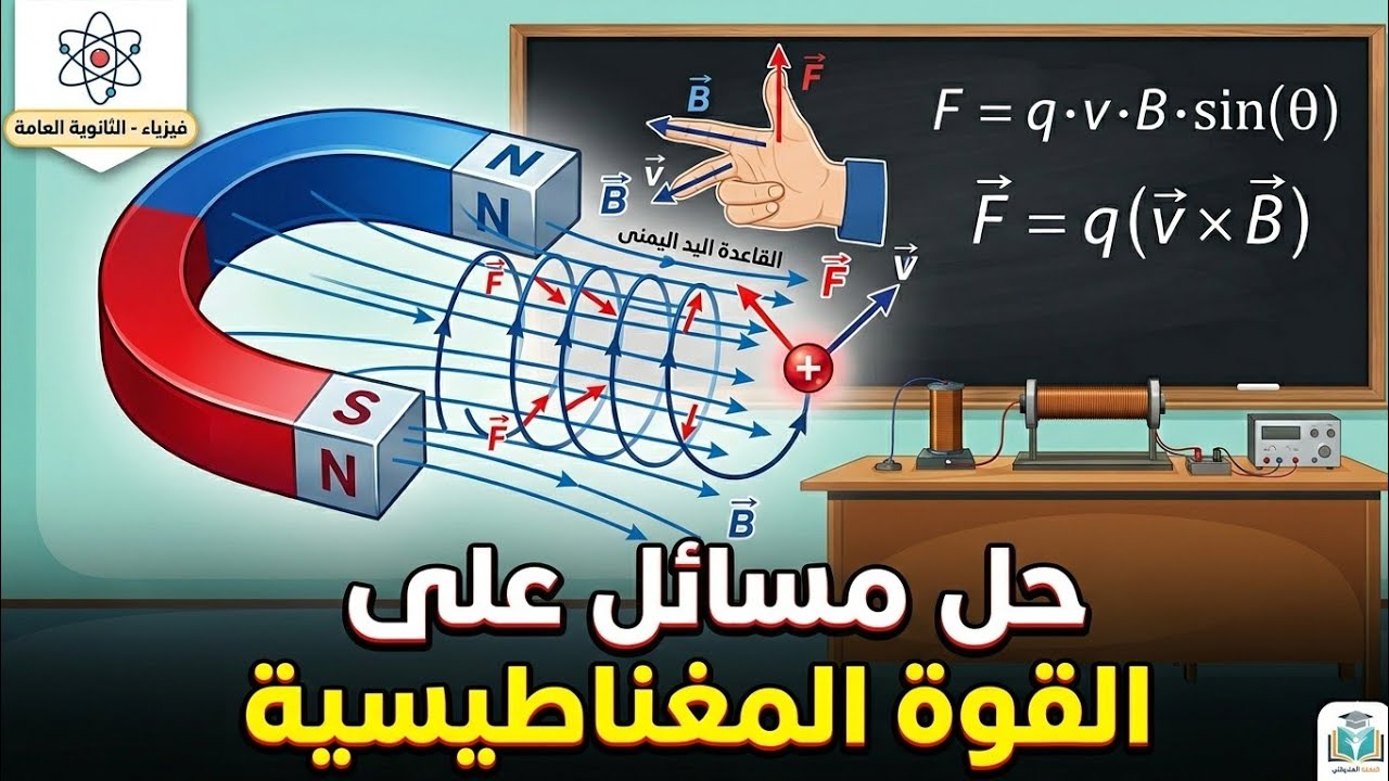 الحصة 3 / حل مسائل على القوة المغناطيسية / توجيهي 2008 ( الفصل الثاني )