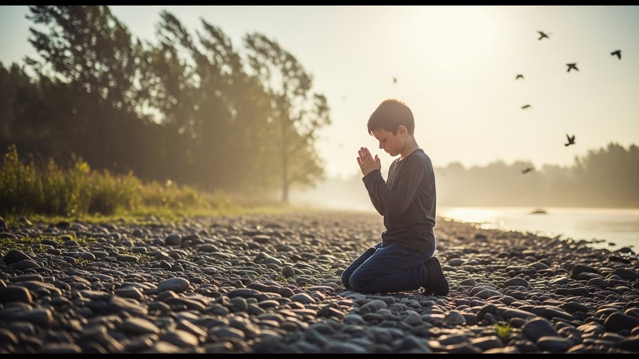 Serene Morning Prayer with Gentle Words of Faith, Grace, and Hope