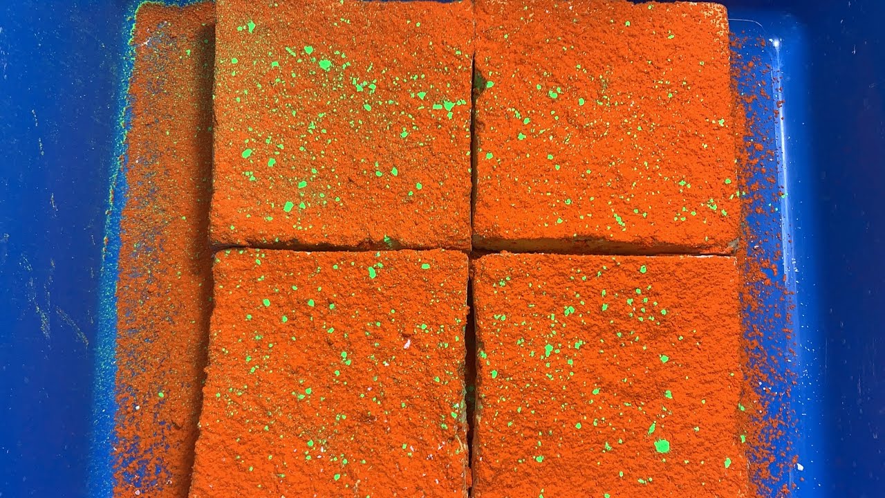 ASMR ~ SLAB ORANGE HOLI POWDER ~ SATISFYING