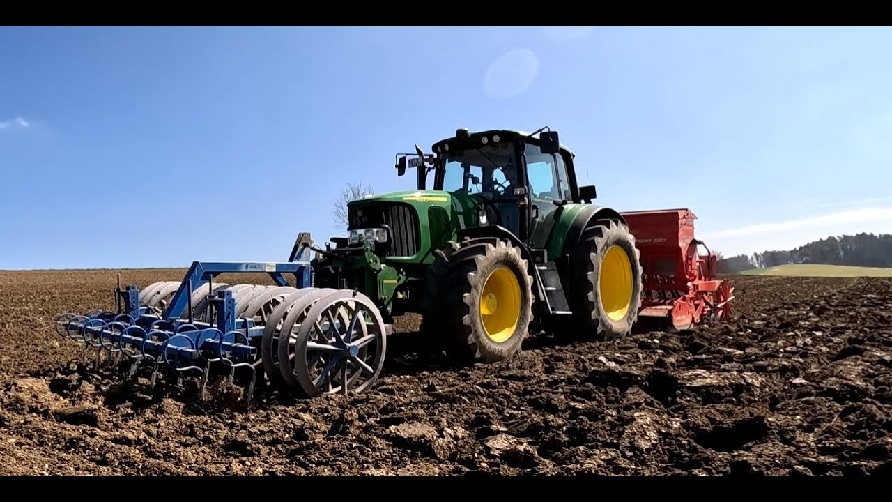 John Deere 6620 + Kuhn Integra 3003 1.Aussaat mit neuem Lenksystem
