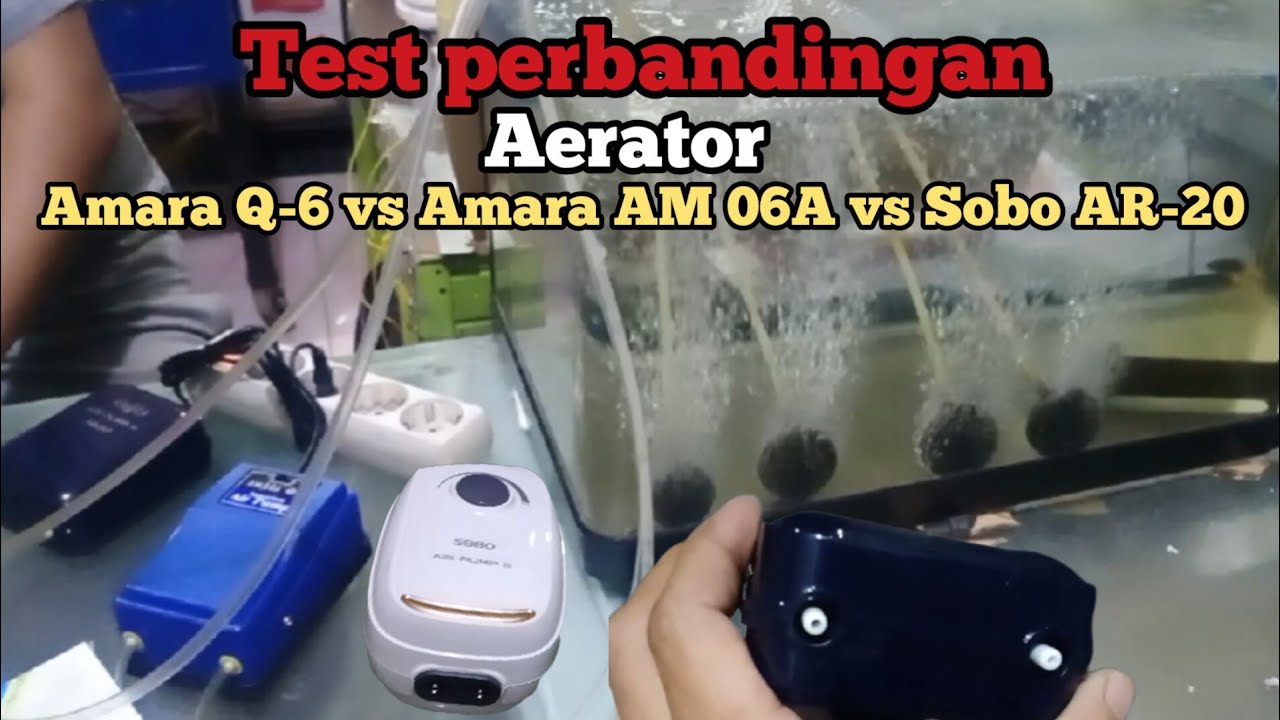Test perbandingan aerator Amara Q-6 vs Amara AM-06A vs Sobo AR-20