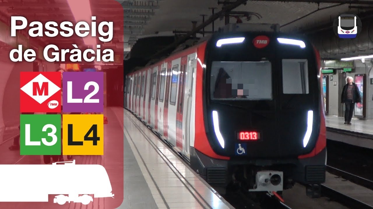 Trenes por Passeig de Gràcia L2 L3 L4 | Metro de Barcelona