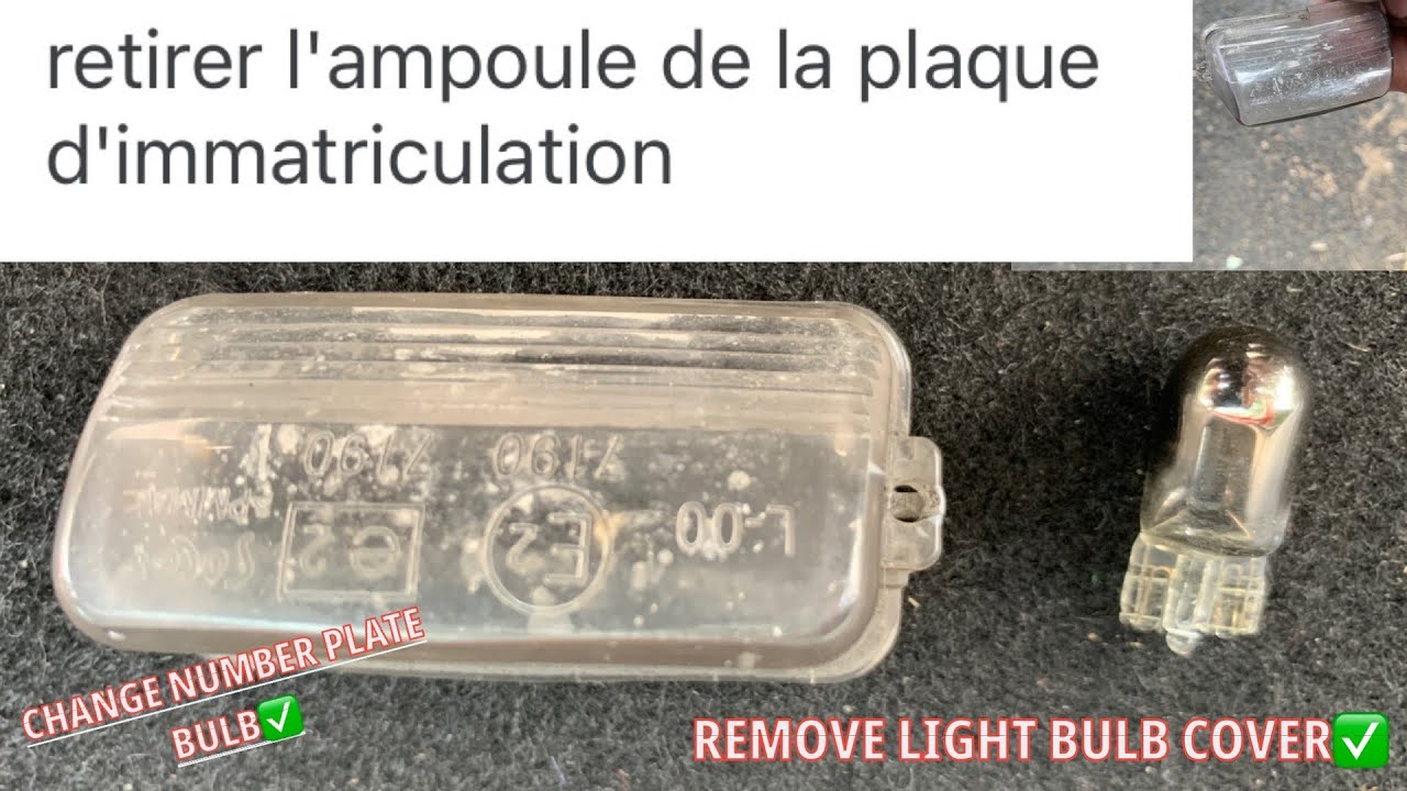 PEUGEOT 206 207 306 307 406 407 CITROEN C3 C4 XSARA - Change Number Plate Light Bulb / Remove Cover