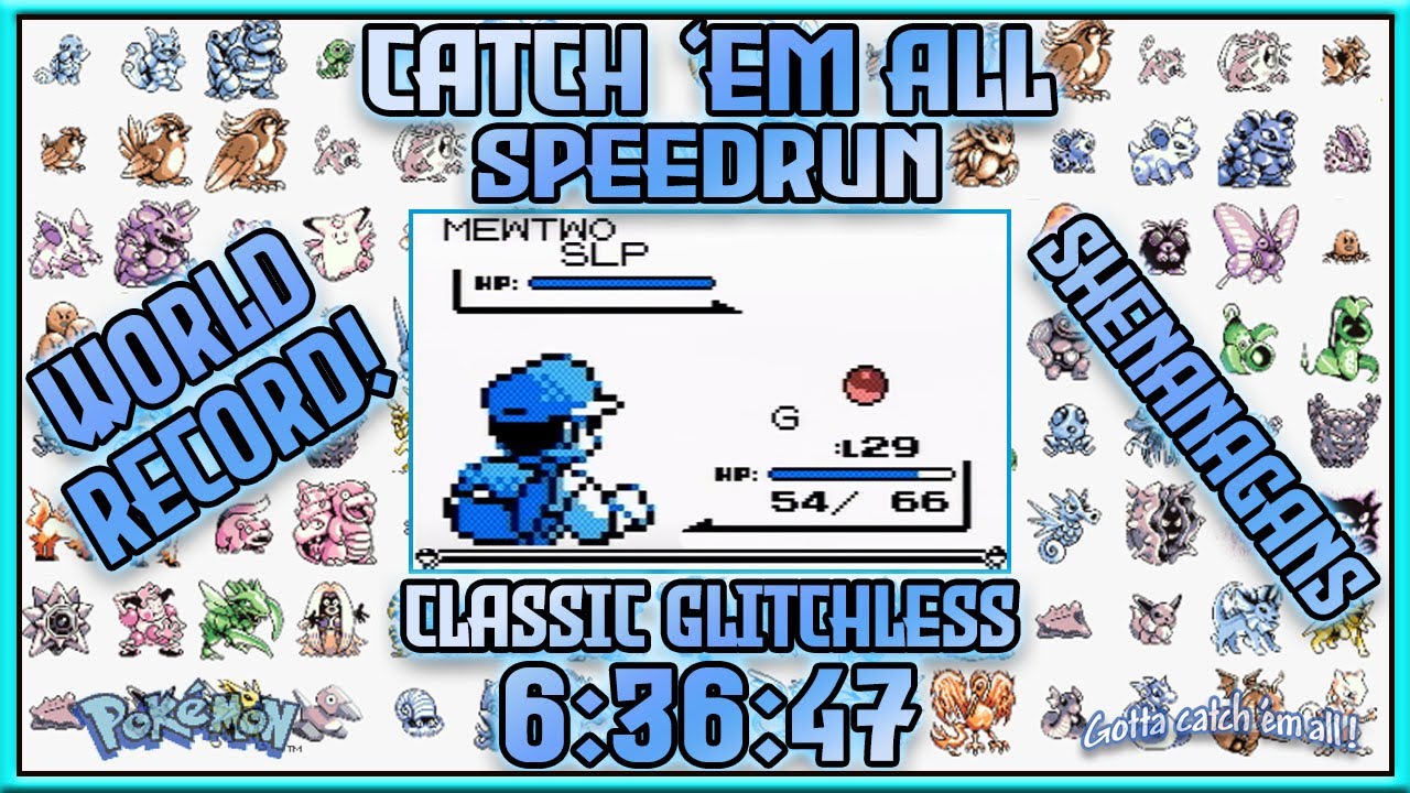 Pokémon Blue Catch 'em All Glitchless (Classic Rules) in 6:36:47  [Former World Record]