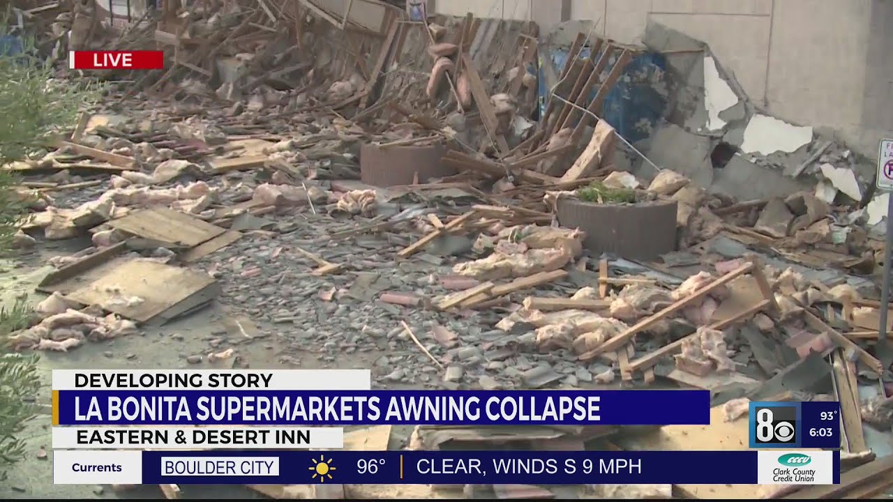 La Bonita supermarket awning collapse