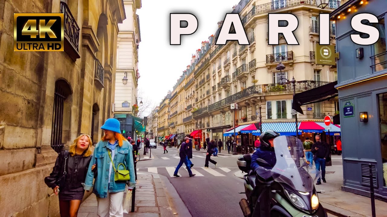 Paris France - Spring in Paris - Paris 4K Walking Tour