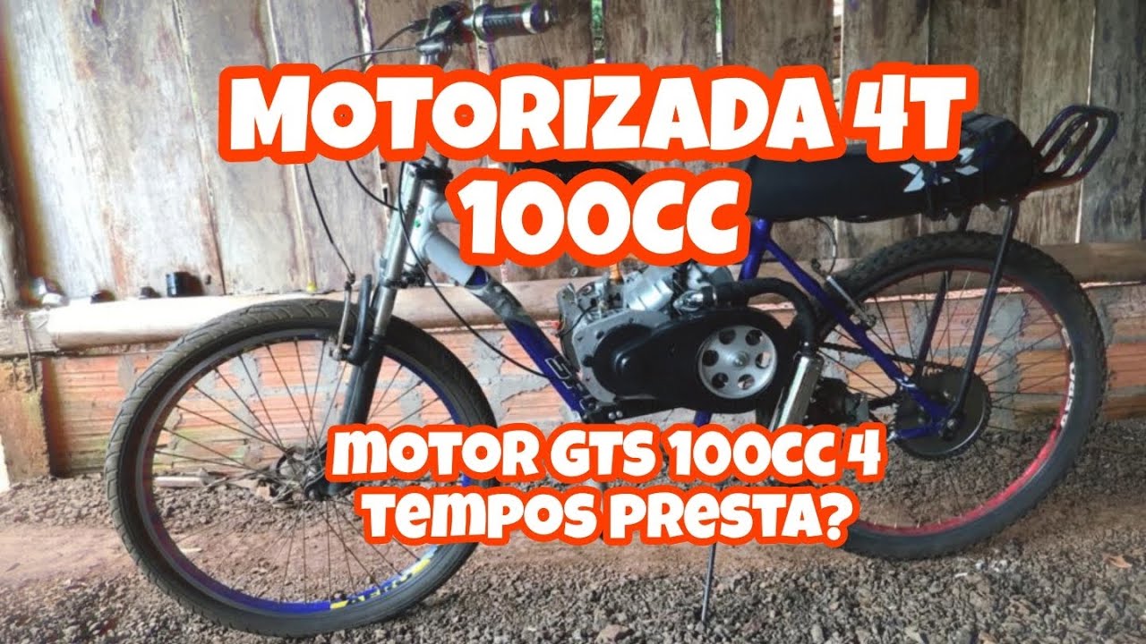 BIKE MOTORIZADA 100CC 4 TEMPOS, FICOU BOA ? /MOTOR GTS 100CC 4 TEMPOS