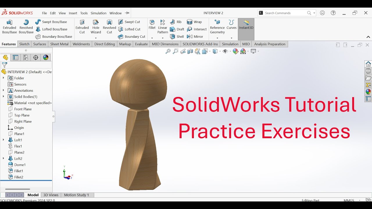 SolidWorks Tutorial  |  Flex Command Tutorial for Beginners