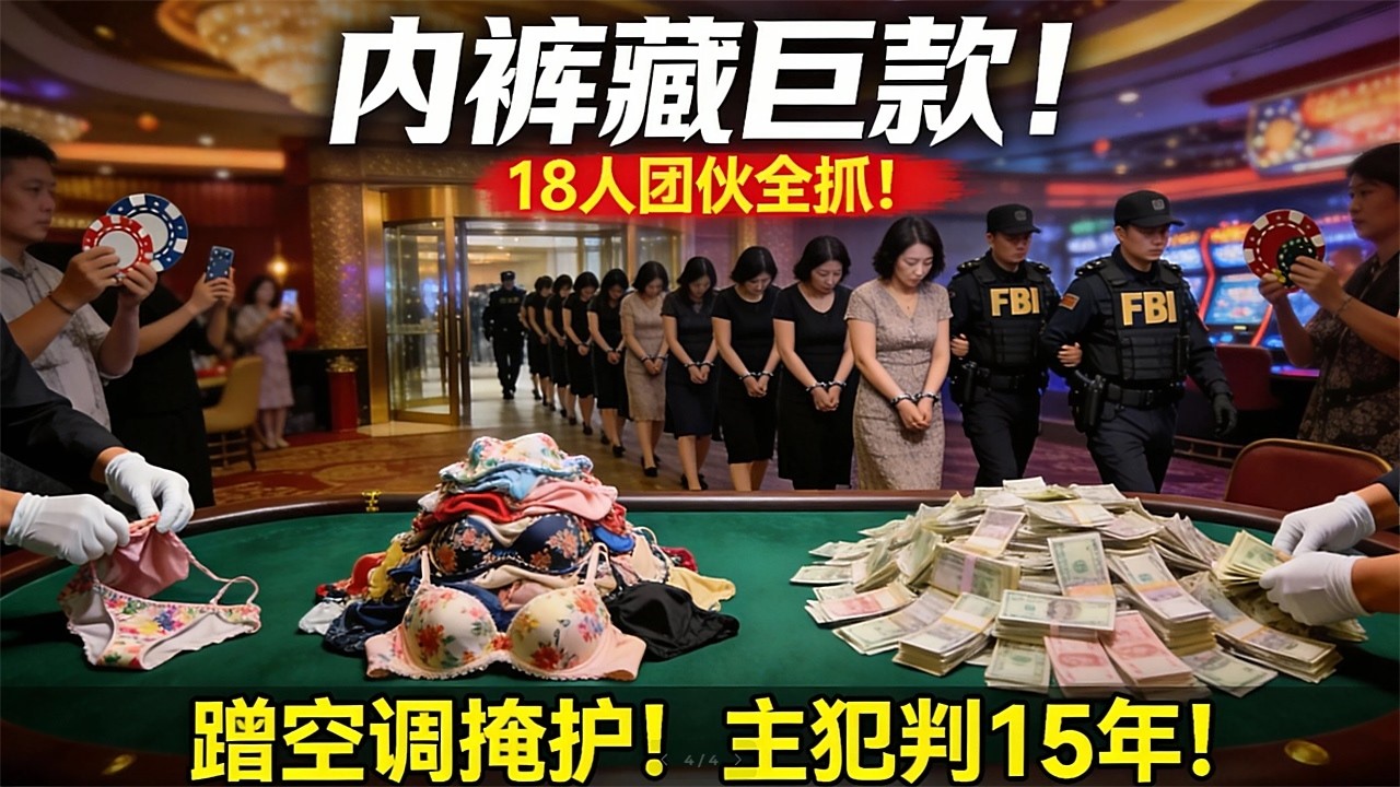 18名大妈长期霸占拉斯维加斯赌场休息区！不赌博只蹭空调，内衣裤挂在老虎机上晾晒！FBI突袭发现：她们内裤里缝着几百万美金，竟是特大地下钱庄！主犯判15年！