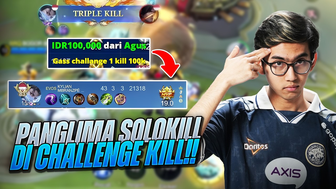KETIKA PANGLIMA SOLO KILL DI CHALLENGE KILL !!! SALAH KASIH TANTANGAN AUTO PANEN KILL !!!