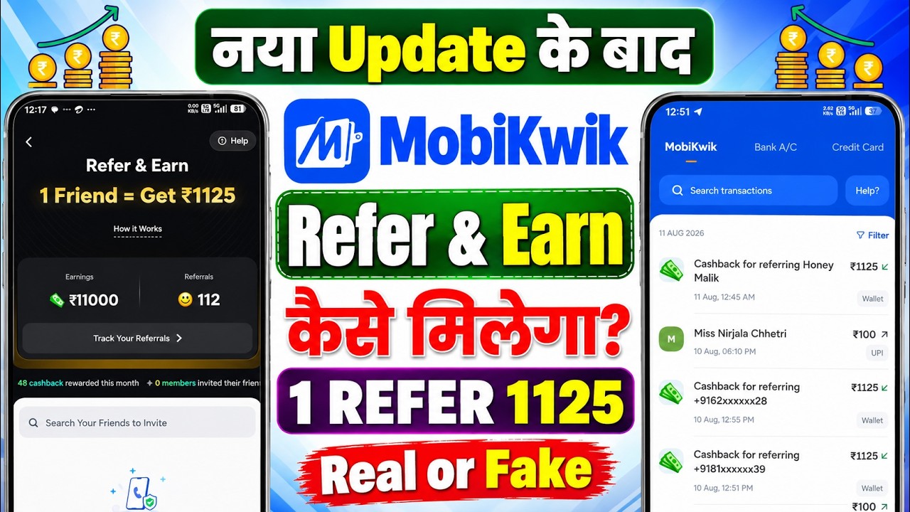 MobiKwik app Refer & Earn new update || best refer and earn app 2026 | mobikwik  se refer kaise kare