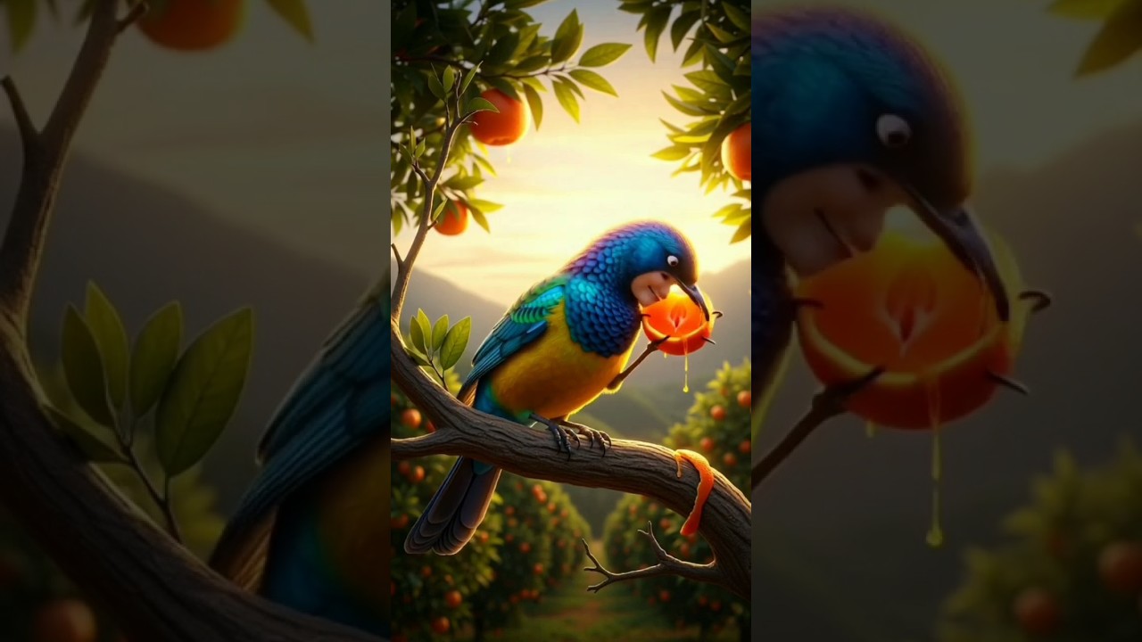 Cute Bird Eating Orange #birds #shorts