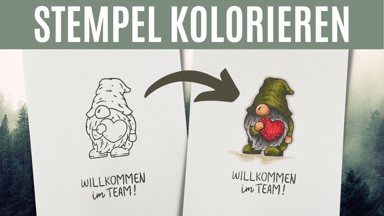 Wichtel von Stampin Up! kolorieren - Willkommen im Team Stempelwiese