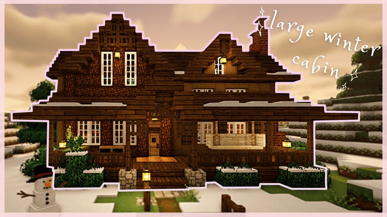 Minecraft | Large Winter ❄️☃️ Cabin Tutorial | How to Build a Large Snowy Cottage 🦌🌲