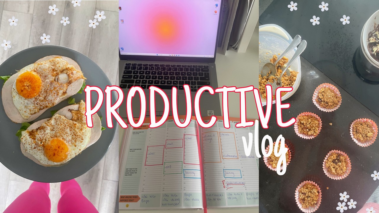 PRODUCTIVE DAY IN MY LIFE ✰ study with me, gezonde lunch, mueslirepen maken