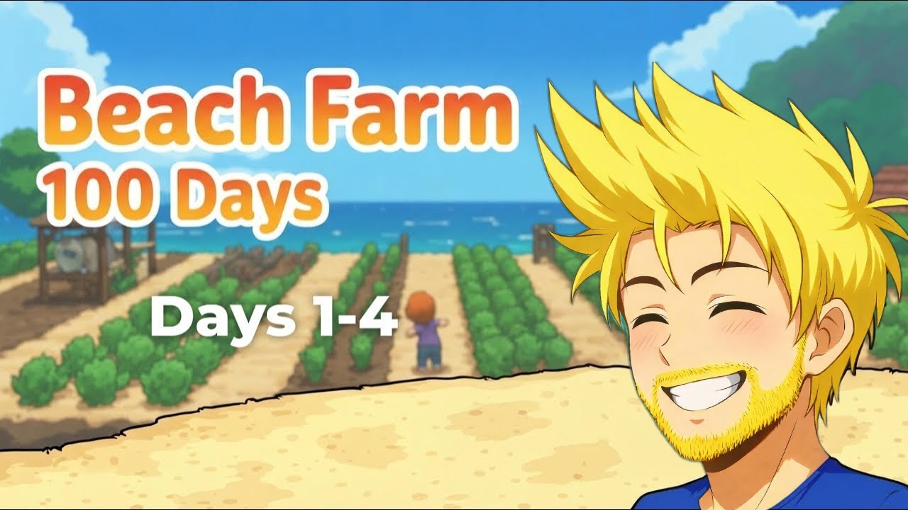 Beach Farm 100 Days - Fishing, Foraging & Survival | Days 1-4