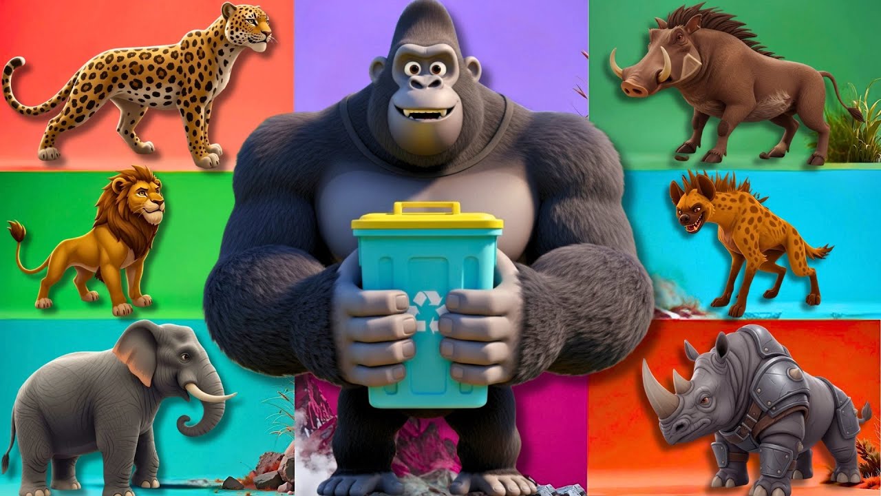 Safari Animal Sounds Song | Nursery Rhyme for Kids - Learn Animal Names and Sounds