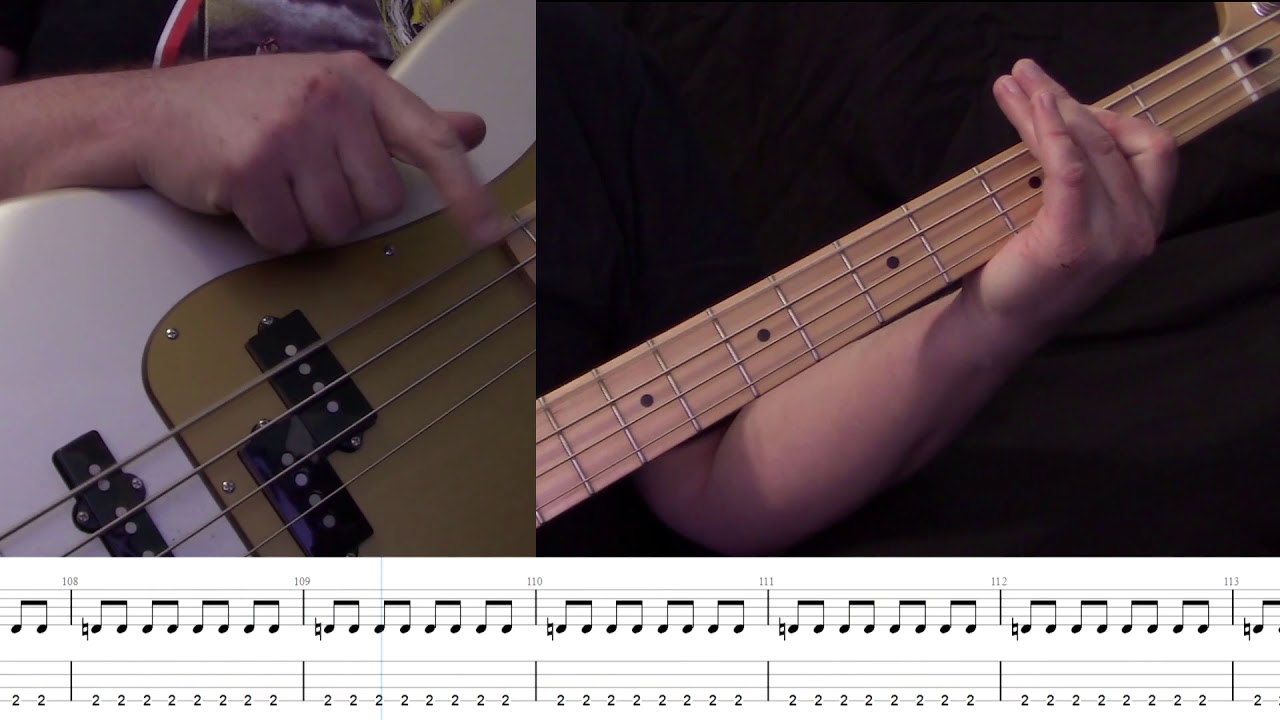 W.A.S.P. Wild Child Bass Tab with on-screen performance