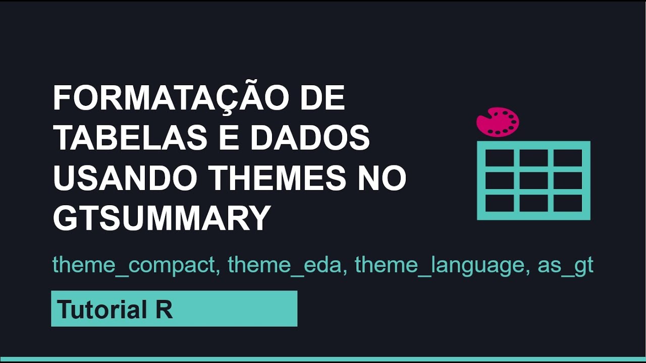 Formatando tabelas e dados usando themes e gtsummary package no R