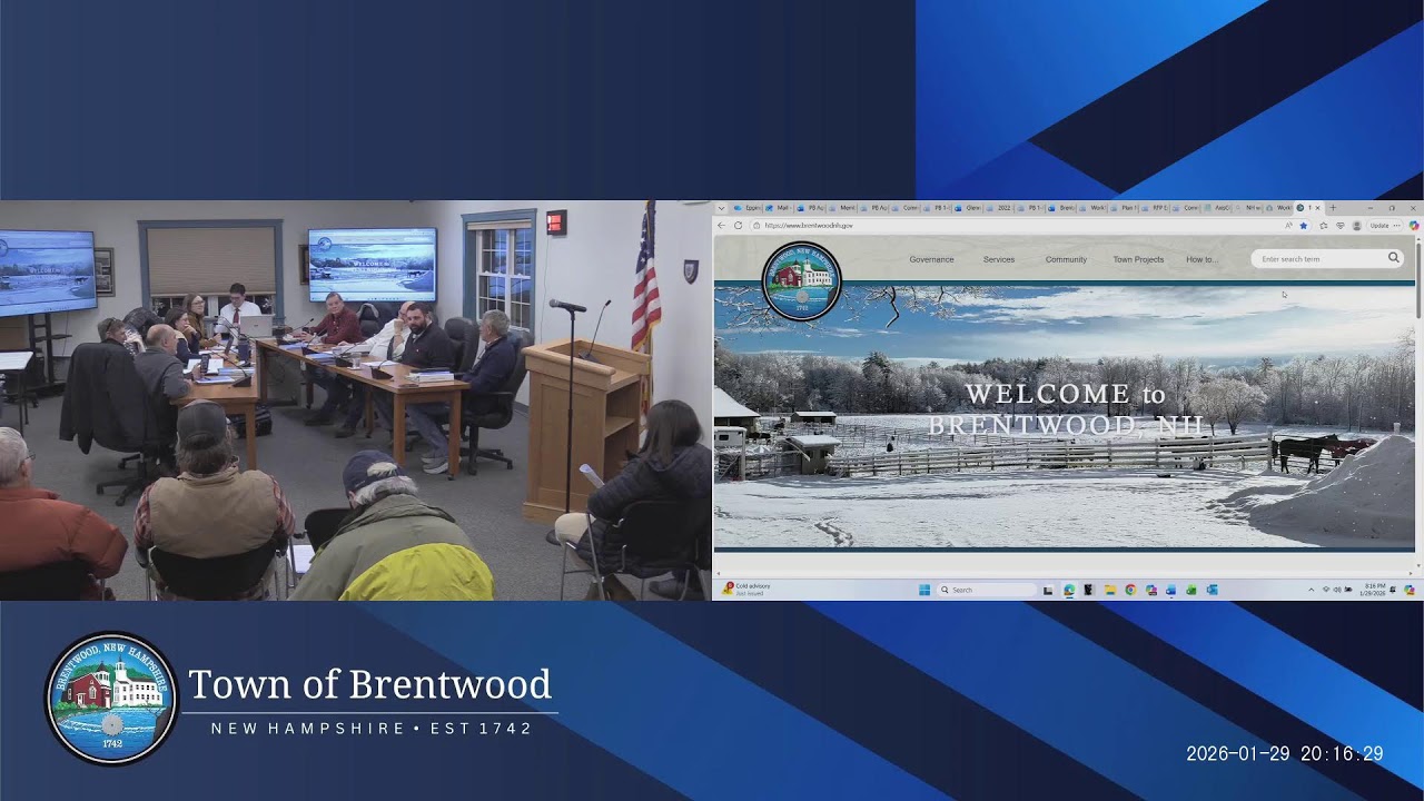 Planning Board Meeting 01/29/2026 Brentwood, NH