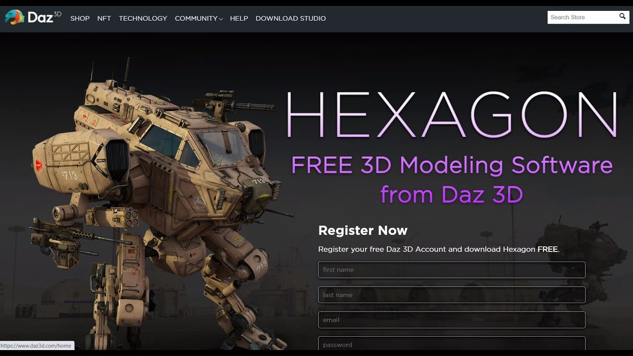 VideoGuide - Download, Install and Run Free 3D Modelling Software Hexagon 3D with Daz Central