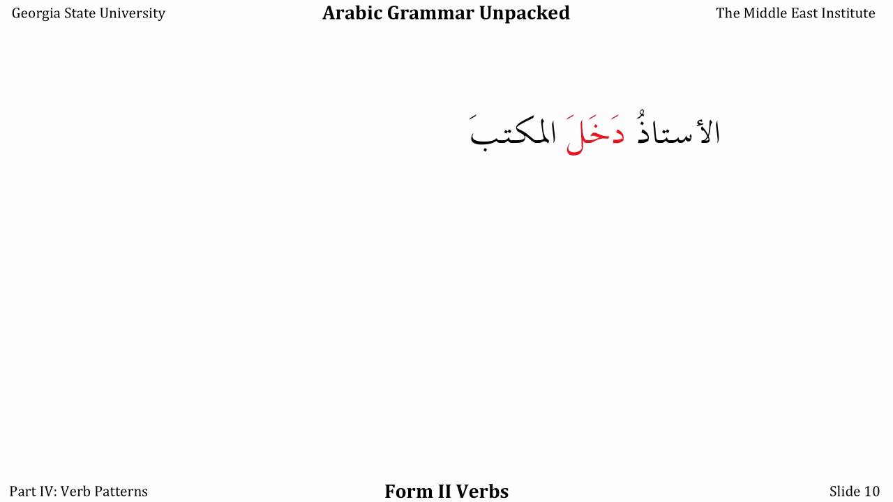 AGU402 Form II Verbs
