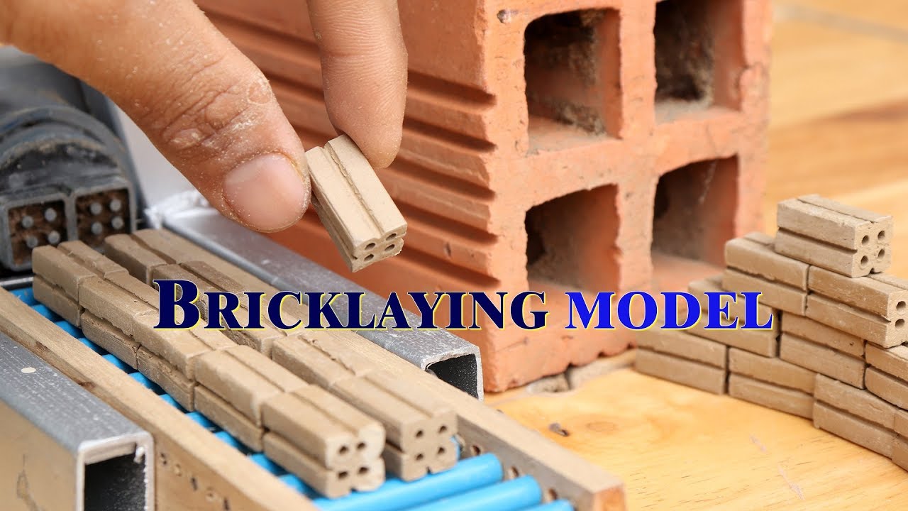 BRICKLAYING Model | How to make mini Bricks for mini house | Step by step