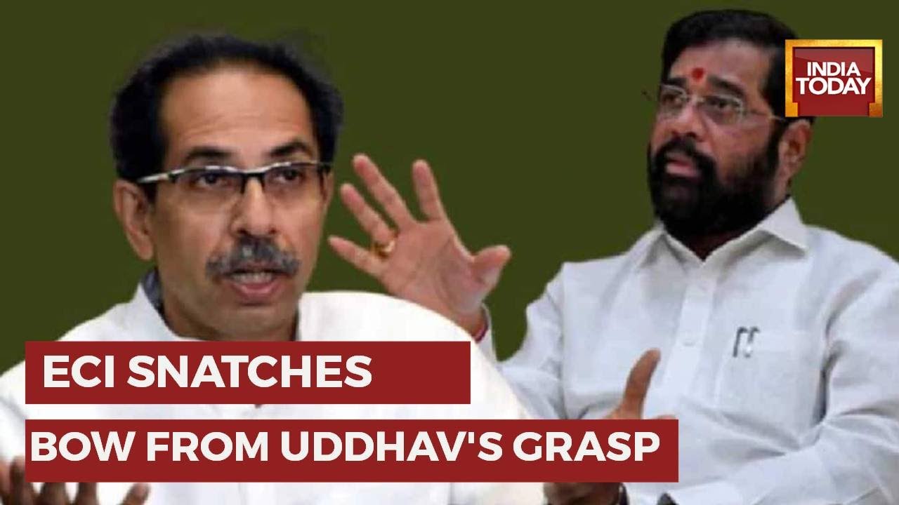 Election Commission Freezes Shiv Sena Party Symbol Bow And Arrow For Now