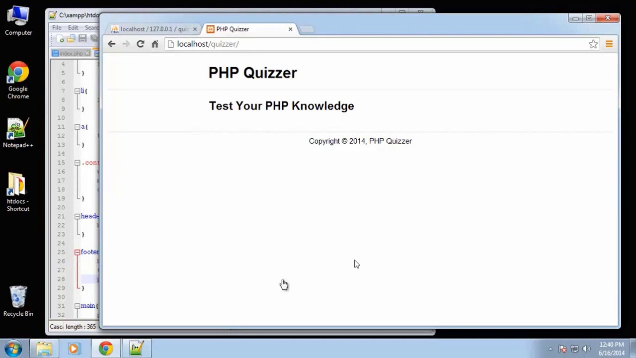PHP and MySQL Quiz App Complete