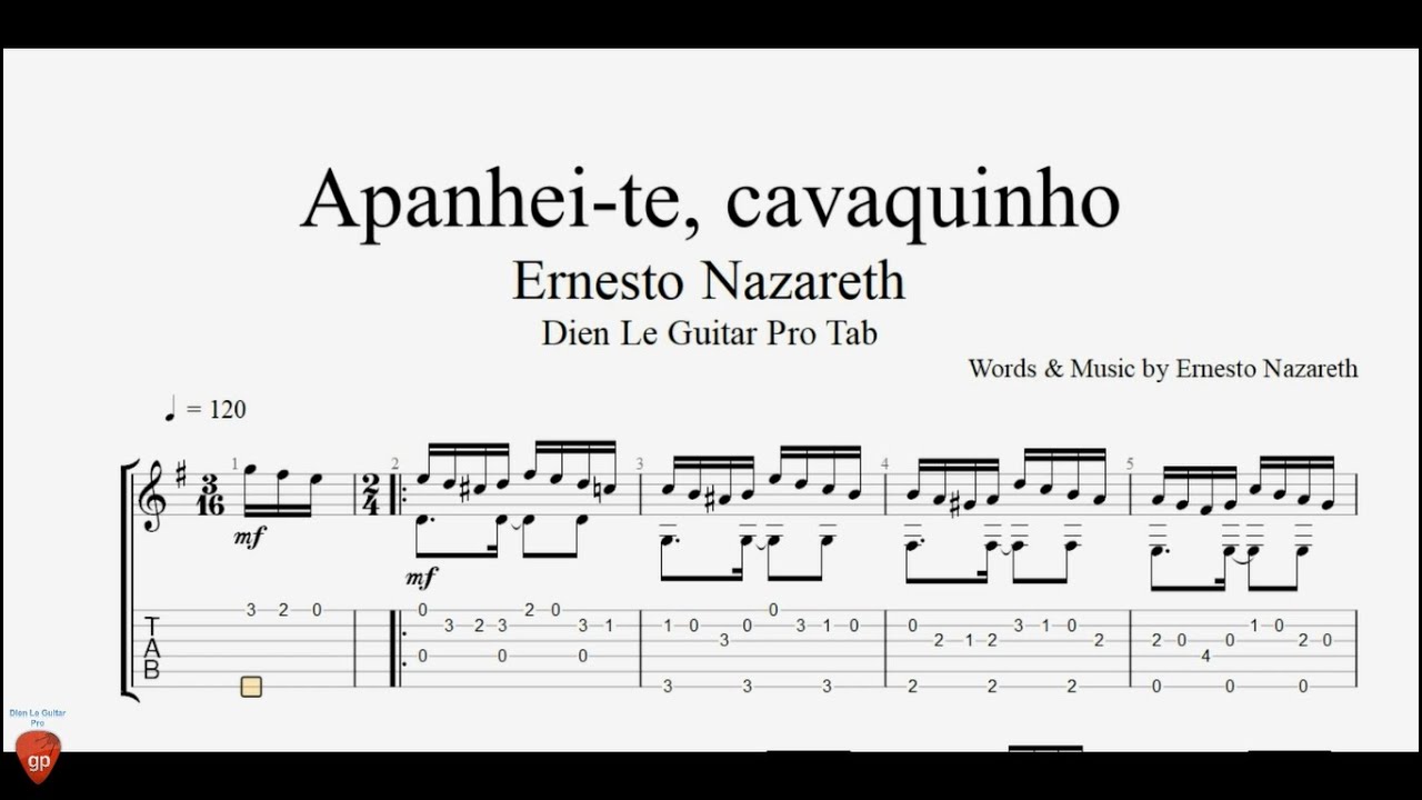 Ernesto Nazareth - Apanhei-te, cavaquinho - Guitar Tutorial + TAB
