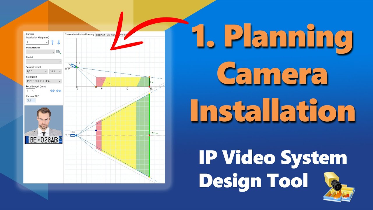 How to design CCTV system. Part1: Camera Installation Drawing, focal length,pixel density