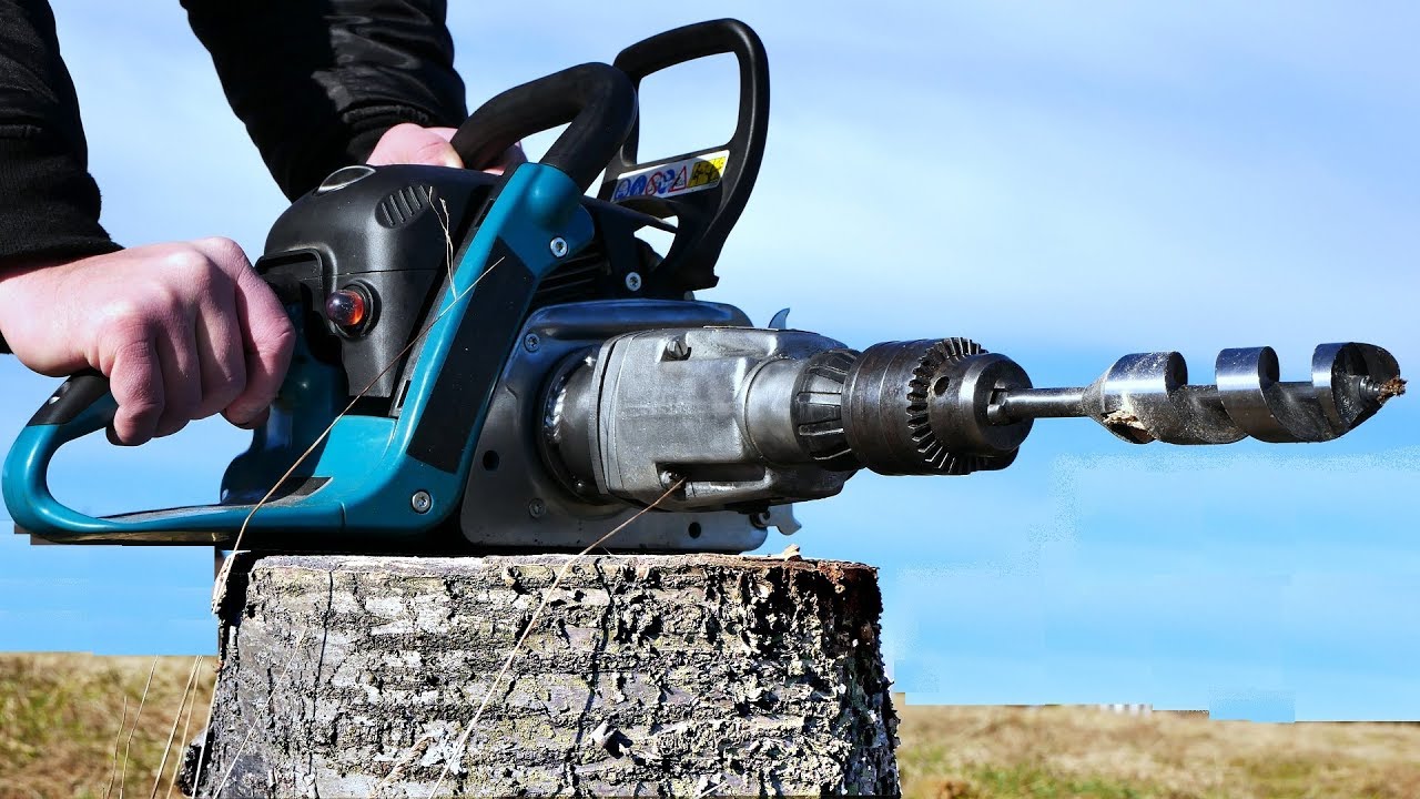 Makita Chainsaw + Old Drill = Crazy DIY project!