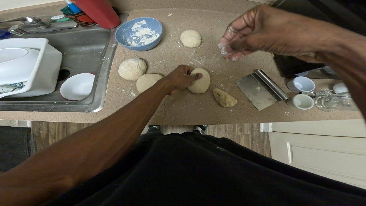 POV Making pizza dough at 3 AM