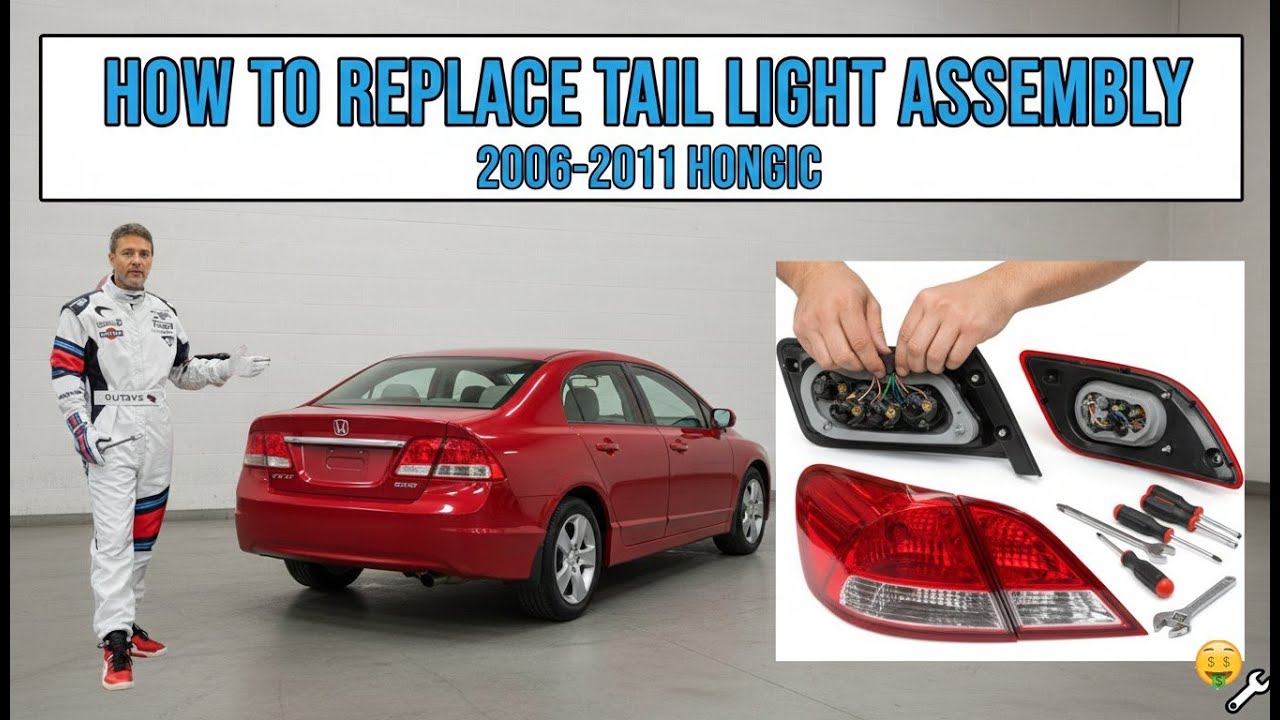 Инструкция по снятию и установке заднего фонаря на Honda Civic (седан/купе) 2006-2011 годов выпуска.
