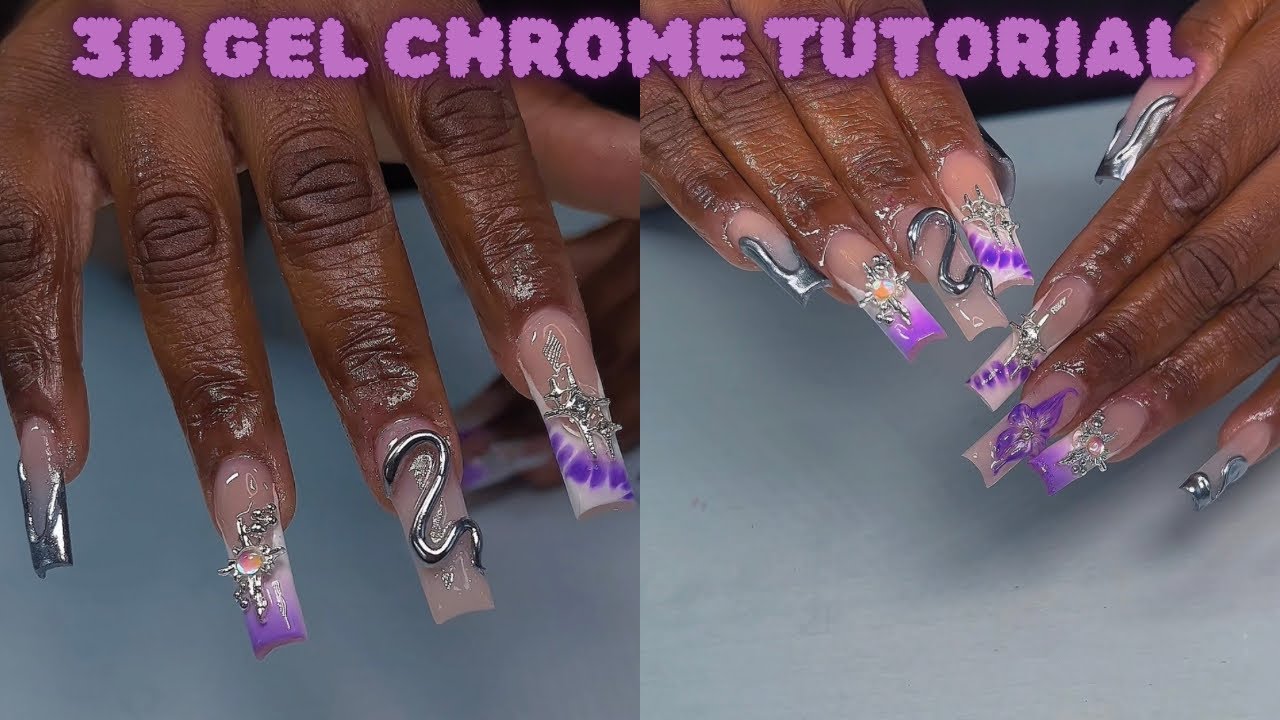 3D CHROME DESIGNS | Simple art for beginners | STEP BY STEP ✨