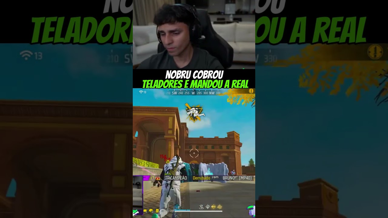 NOBRU COBROU OS TELADORES D MP40 #freefire #ffshorts #freefireshorts #shorts #elgato #nobru #ff #fyp