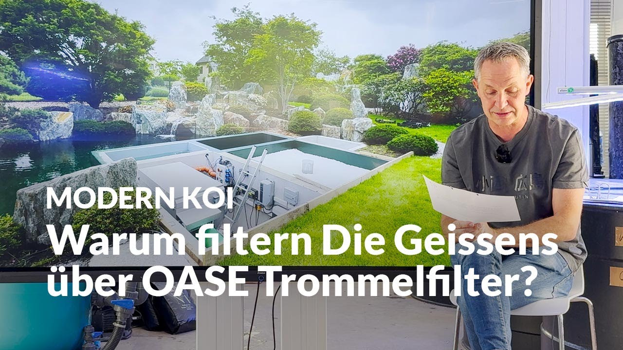 Warum wurde bei Geissens ein OASE Trommelfilter und kein Bürstenfilter verbaut? Modern Koi Blog 7362
