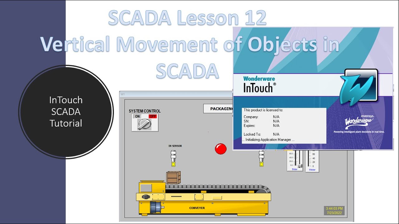 SCADA Lesson 12   Vertical Movement of Object InTouch SCADA