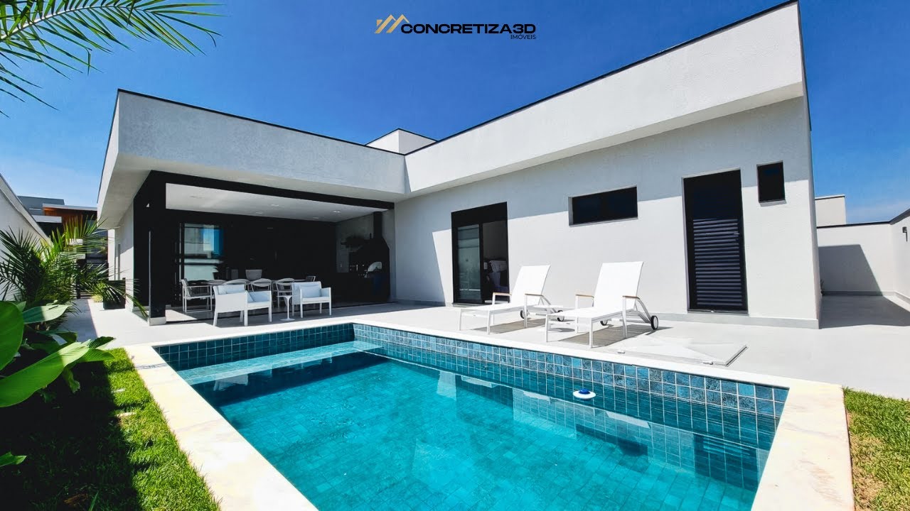 CASA TÉRREA NO MELHOR CONDOMÍNIO DE INDAIATUBA | 4 SUÍTES, AMBIENTES INTEGRADOS E UMA PISCINA LINDA!