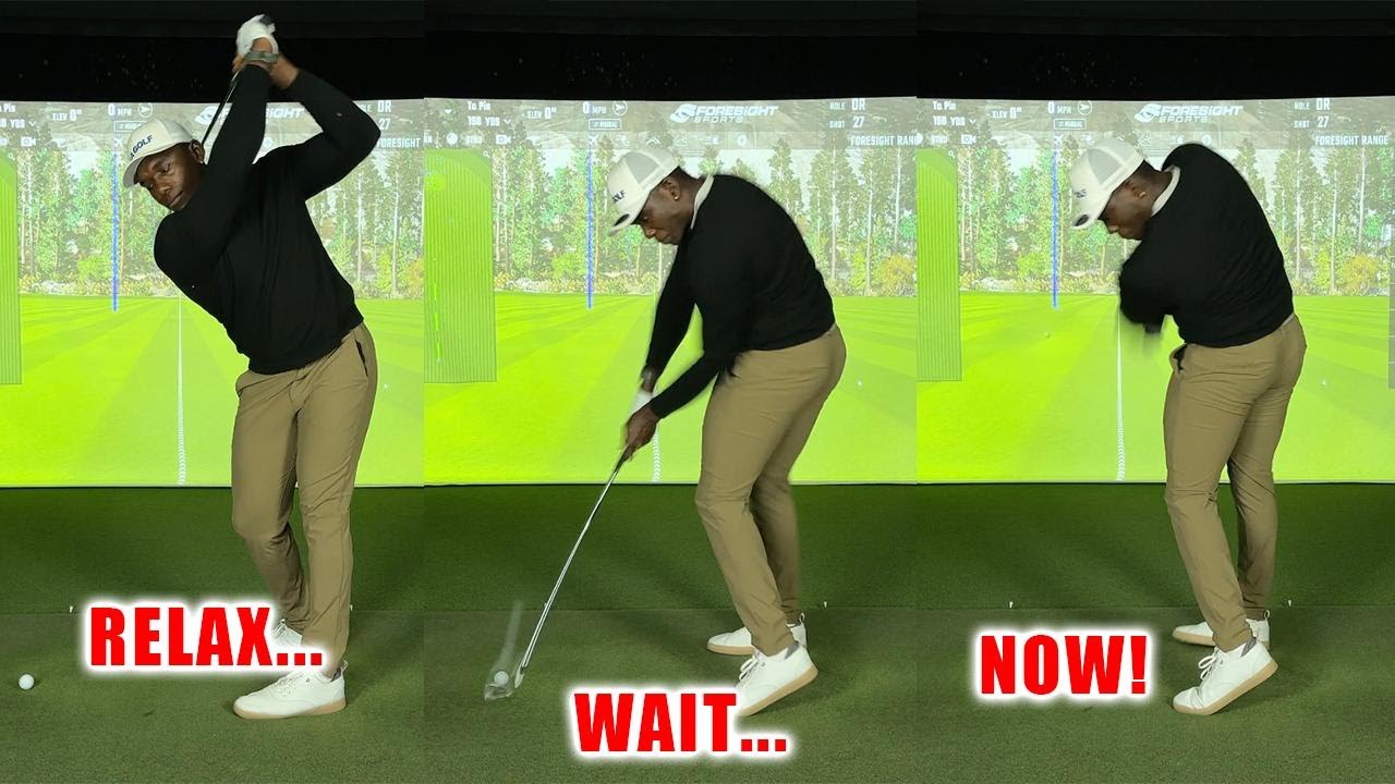 ЗНАЙТЕ, КОГДА НАЧИНАТЬ СИЛОВОЙ УДАР ПРИ ГОЛЬФ-СВИНГЕ! Му делает плавный удар 8-железным мячом на ...