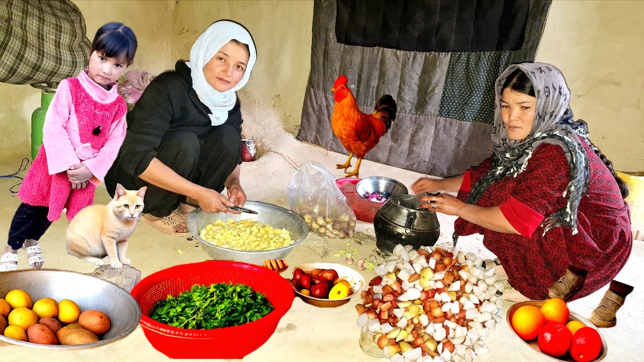Simple Village Life in Afghanistan | Traditional Dinner Cooking with Family