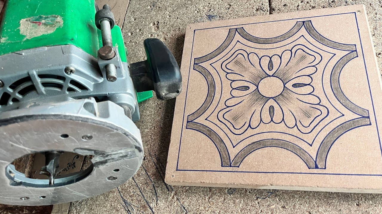 Beautiful Wood Carving Flower Design With Router Machine Bits 