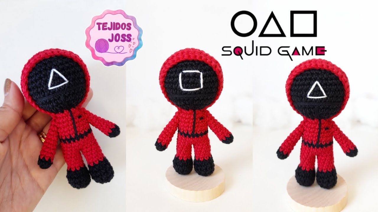 Soldado juego del calamar amigurumi. Squid game amigurumi | Tejidos Joss |