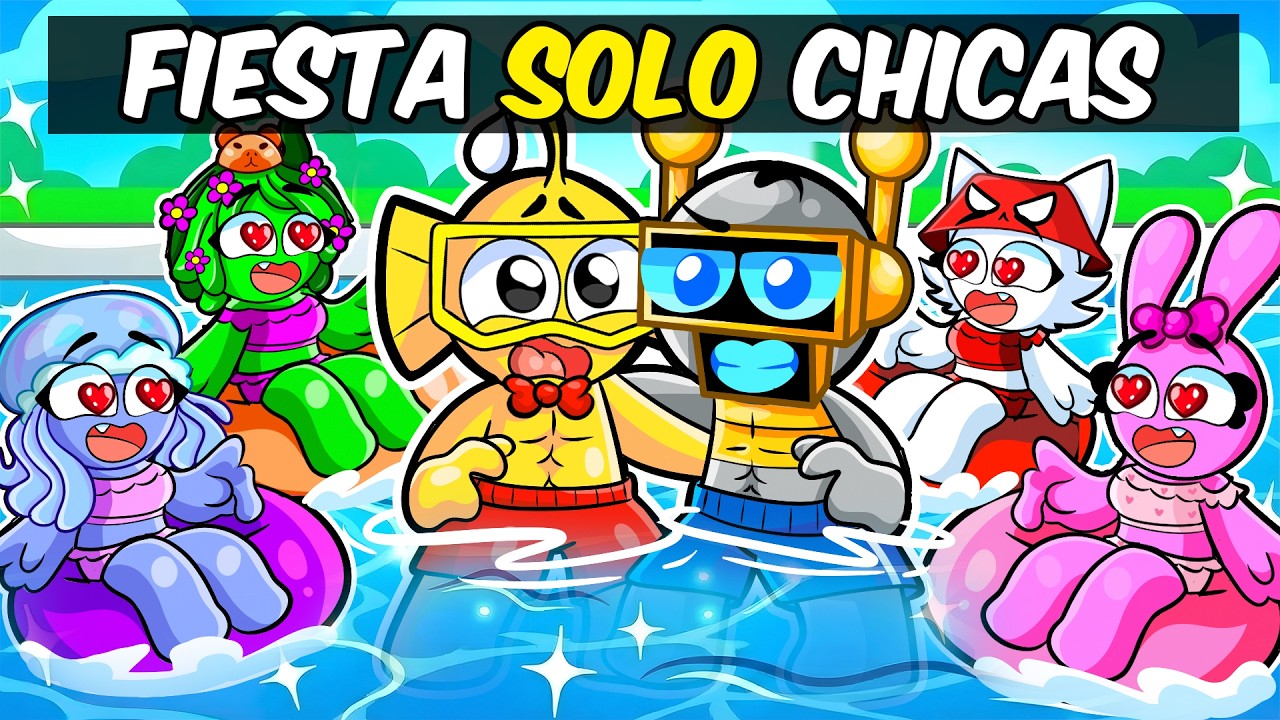 ATRAPADO en una FIESTA en la PISCINA de SOLO CHICAS en ROBLOX!